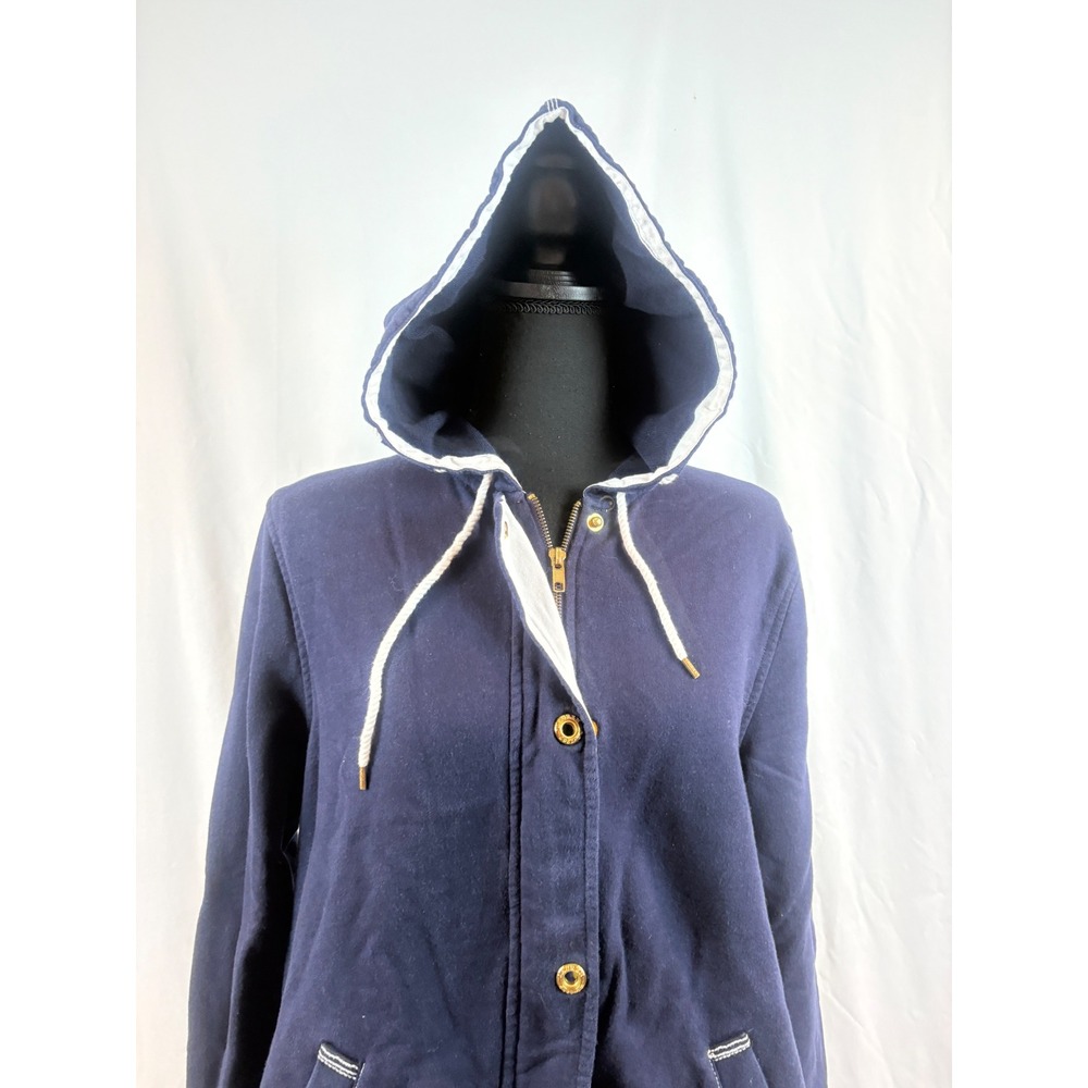 Lauren Jeans Co Ralph Lauren Navy Blue Full Zip Hoodie Sweatshirt Large - Picture 3 of 9